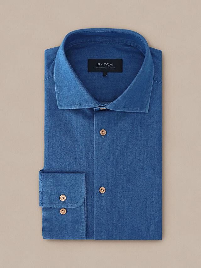 NEBIESKA KOSZULA DŁUGI RĘKAW