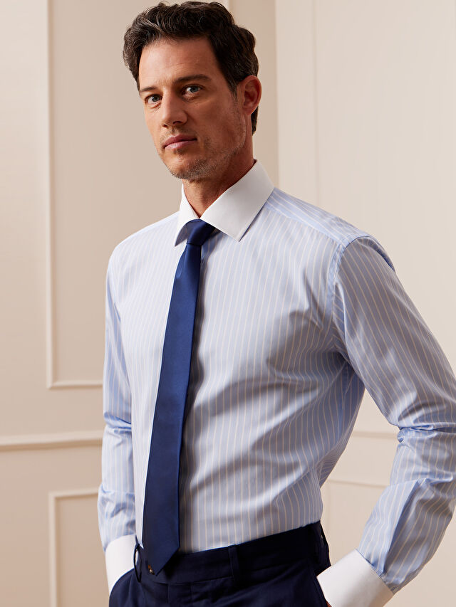 NIEBIESKA KOSZULA DŁUGI RĘKAW