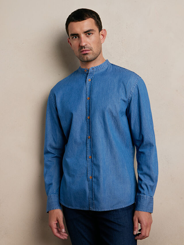 NEBIESKA KOSZULA DŁUGI RĘKAW