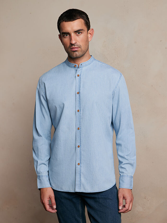 NEBIESKA KOSZULA DŁUGI RĘKAW