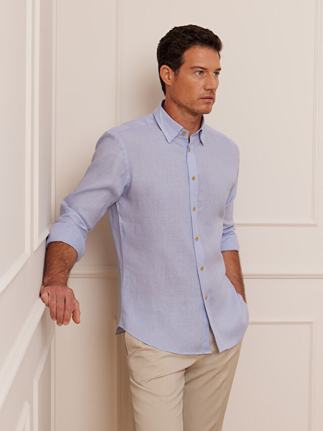 NIEBIESKA KOSZULA DŁUGI RĘKAW