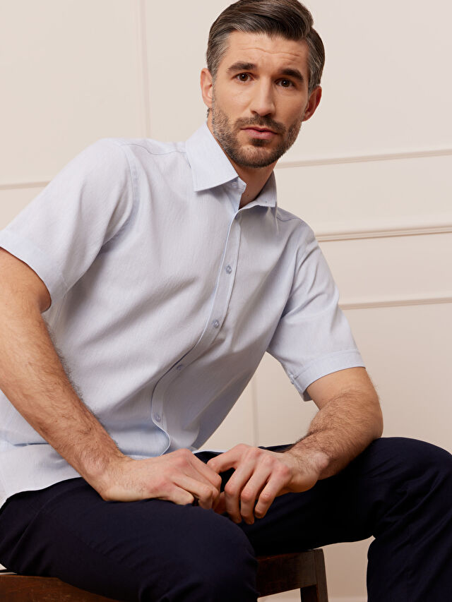 NIEBIESKA KOSZULA KRÓTKI RĘKAW