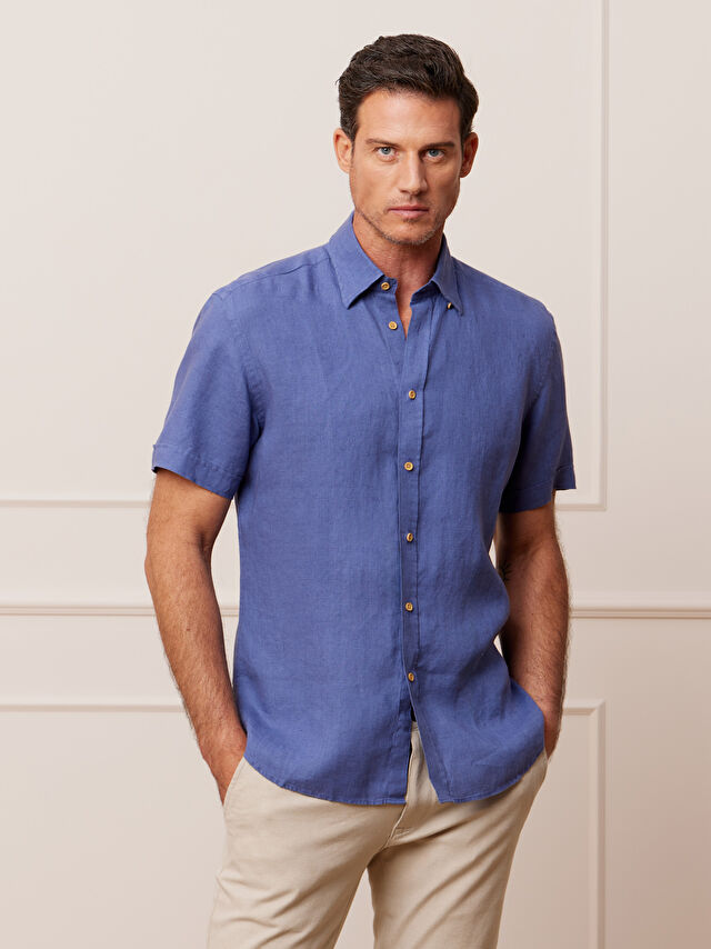 NIEBIESKA KOSZULA KRÓTKI RĘKAW