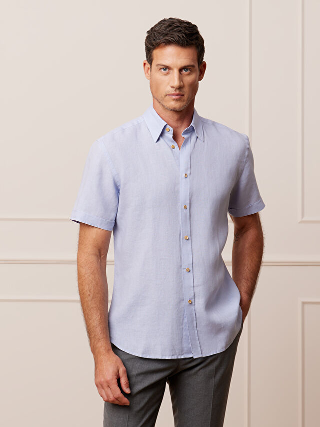 NIEBIESKA KOSZULA KRÓTKI RĘKAW