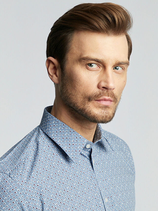 NIEBIESKA KOSZULA KRÓTKI RĘKAW