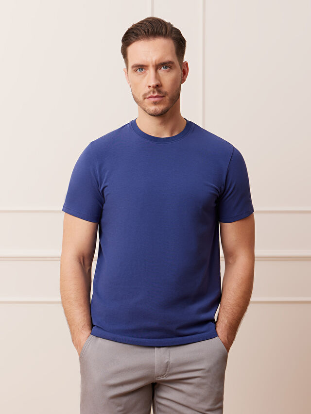 NIEBIESKI T-SHIRT BELSAY