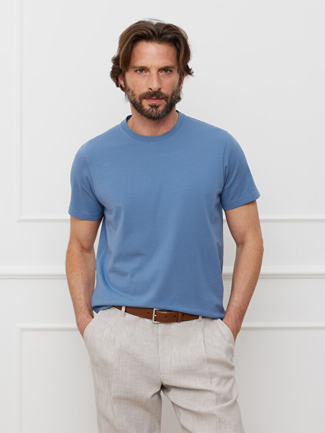 NIEBIESKI T-SHIRT BELSAY