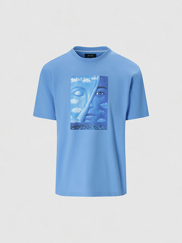 NIEBIESKI T-SHIRT OLBIŃSKI