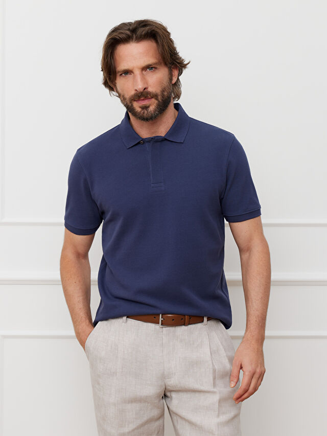 NIEBIESKIE KLASYCZNE POLO FISHLAM