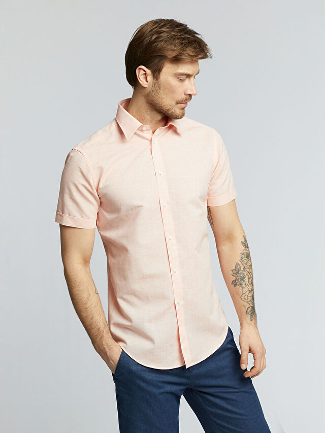 RÓŻOWA KOSZULA KRÓTKI RĘKAW