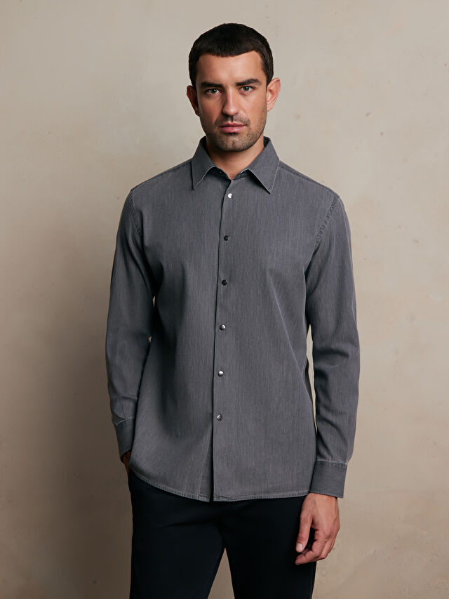 SZARA KOSZULA DŁUGI RĘKAW