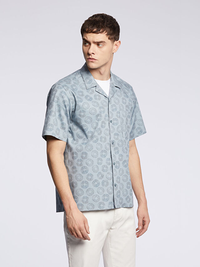 NIEBIESKA KOSZULA KRÓTKI RĘKAW