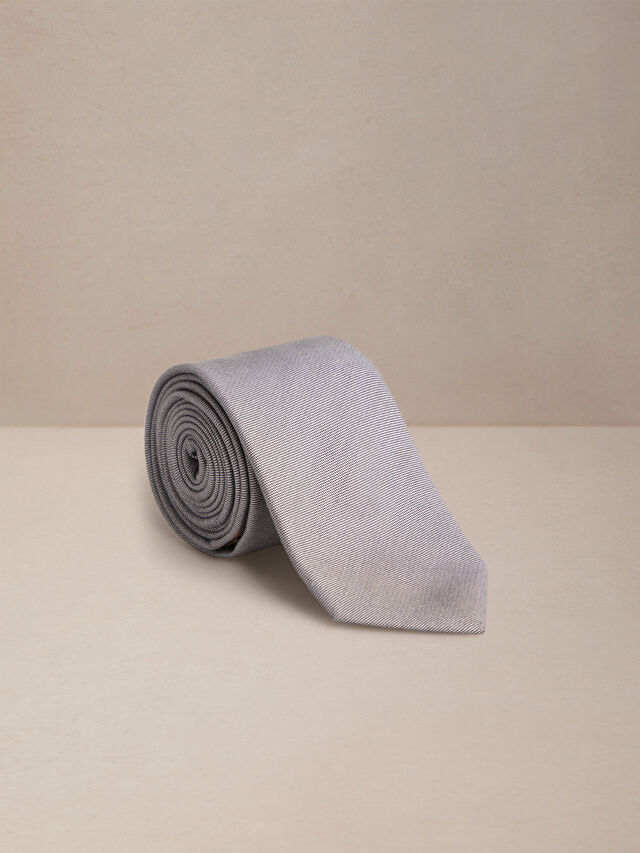 BAWEŁNIANY KRAWAT Z JEDWABIEM