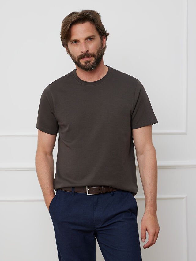 BRĄZOWY T-SHIRT CANDERSON