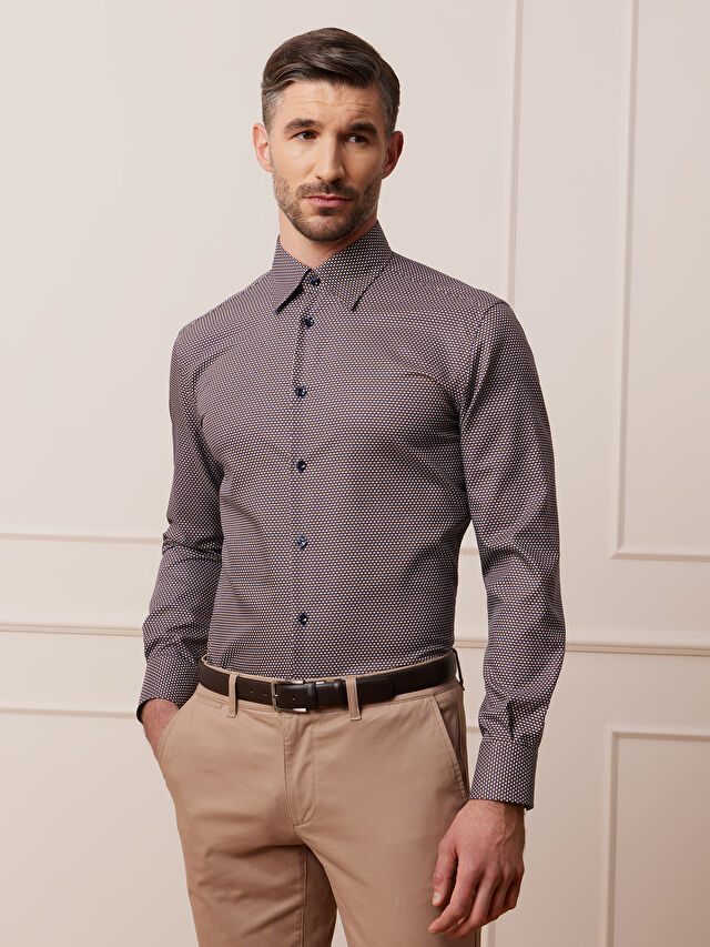 GRANATOWA KOSZULA CAPRI DŁUGI RĘKAW