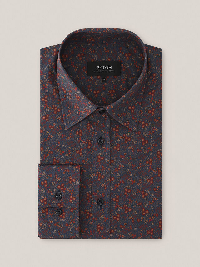 GRANATOWA KOSZULA CAPRI DŁUGI RĘKAW