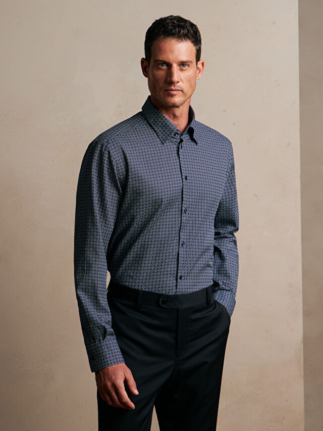 GRANATOWA KOSZULA DŁUGI RĘKAW