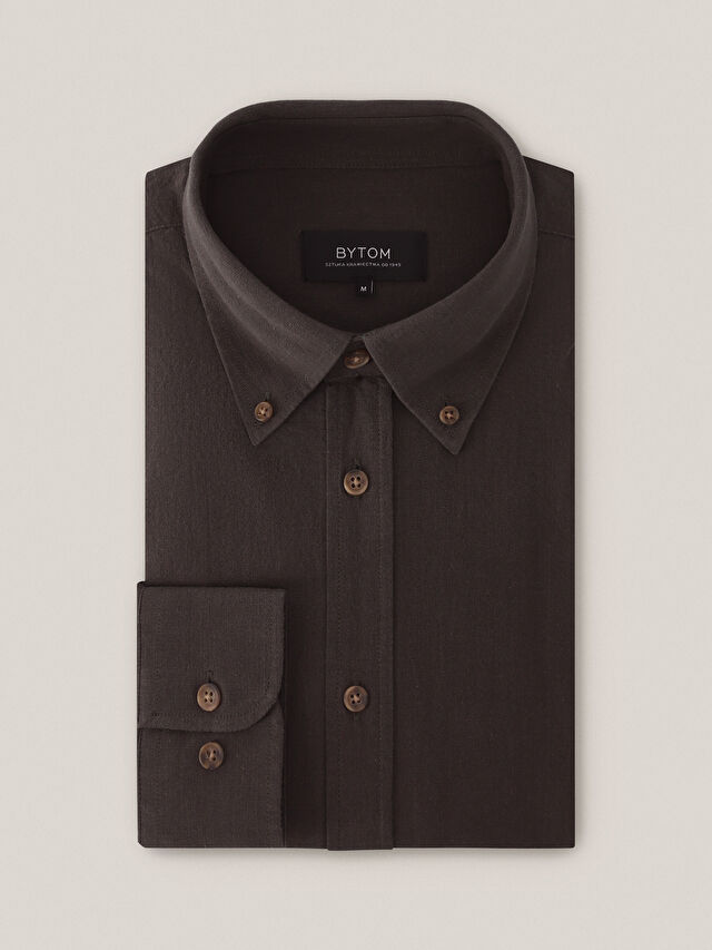 BRĄZOWA KOSZULA MALMO DŁUGI RĘKAW