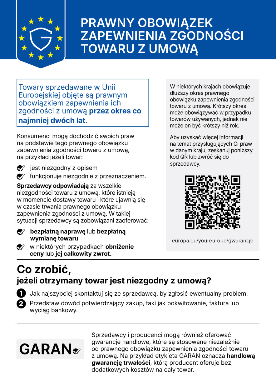 Prawny obowiązek zapewnienia zgodności towaru z umową